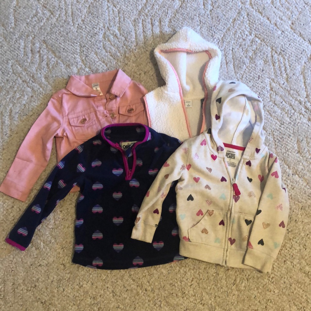 2T best, jacket, 3/4 zip fleece and sweatshirt